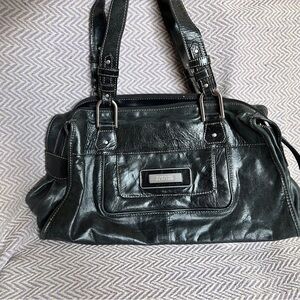 Kenneth Cole Reaction Dark Leather Shoulder Bag